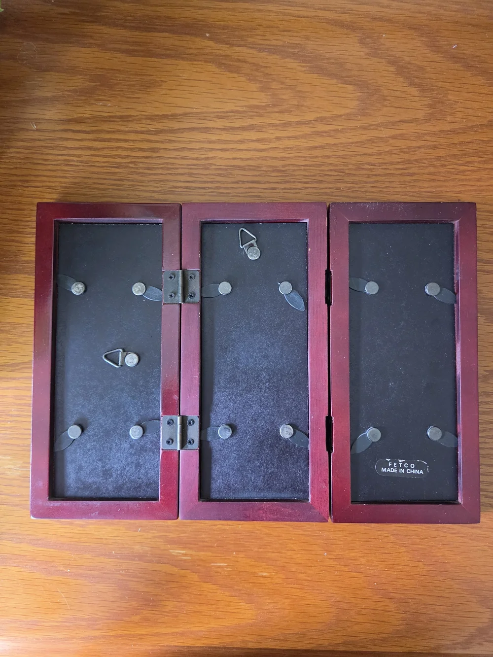 Folding Multi-Panel Photo Frame in Deep Cherry Red by Fetco - Holds 6 Photos
